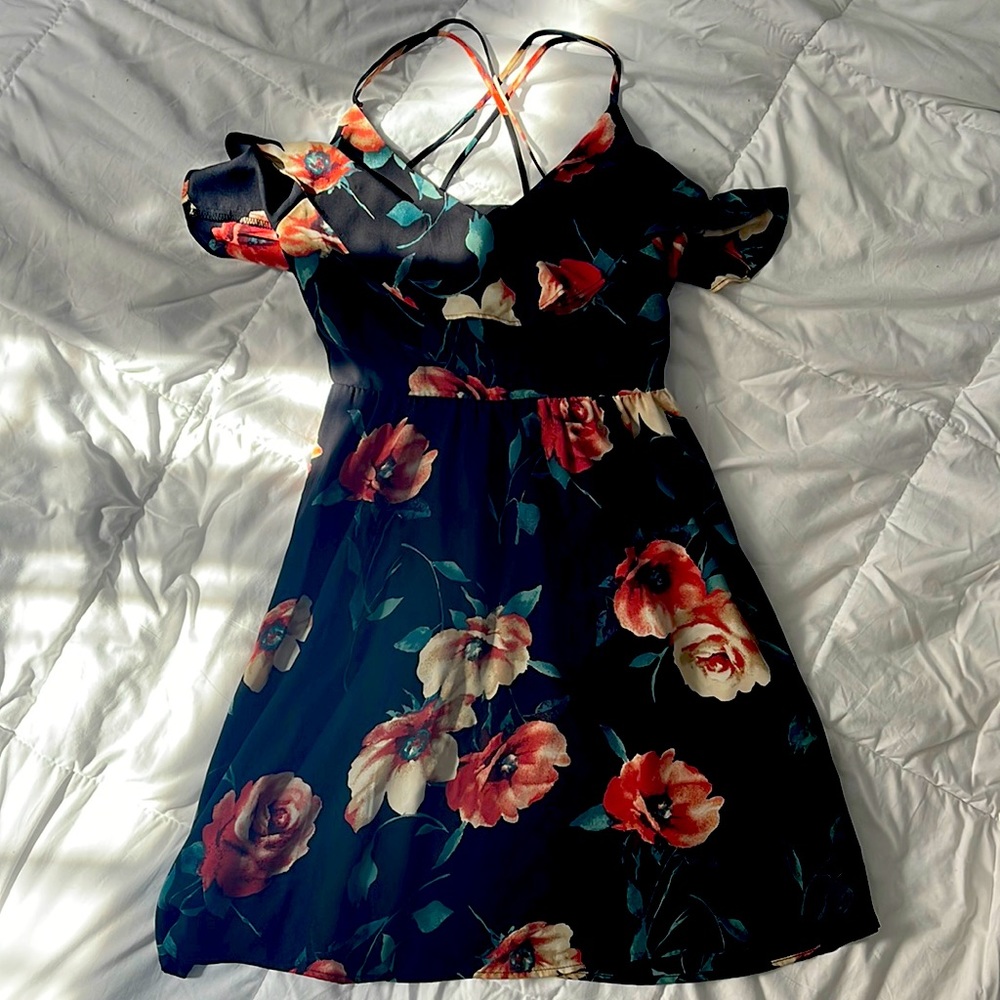 Xhilaration floral flowy strappy dress XS